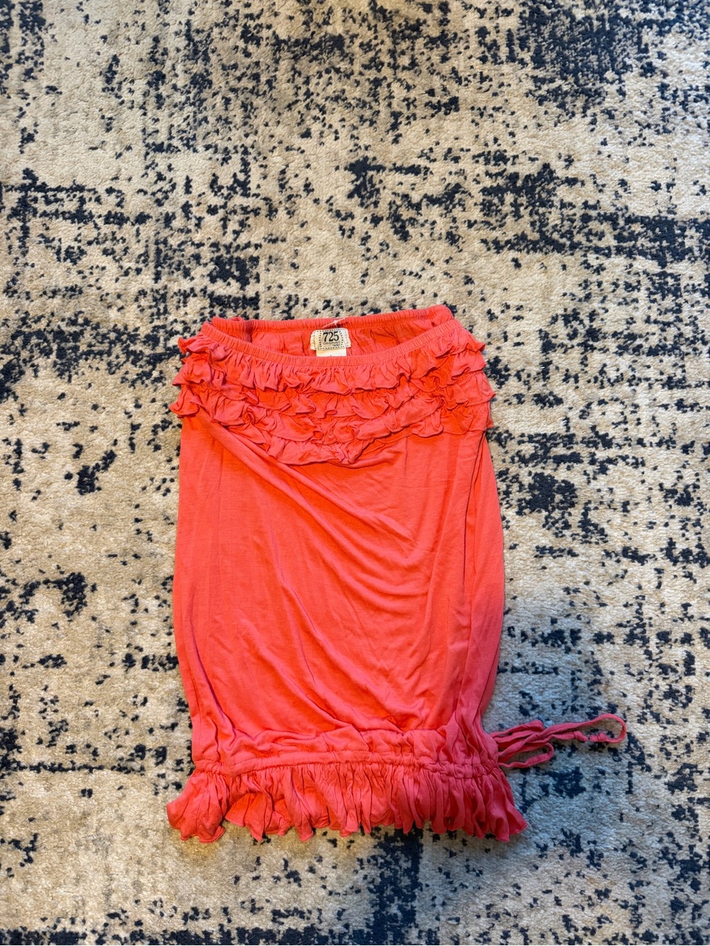 725 Originals Deadstock Y2K Coral Ruffle Tube top